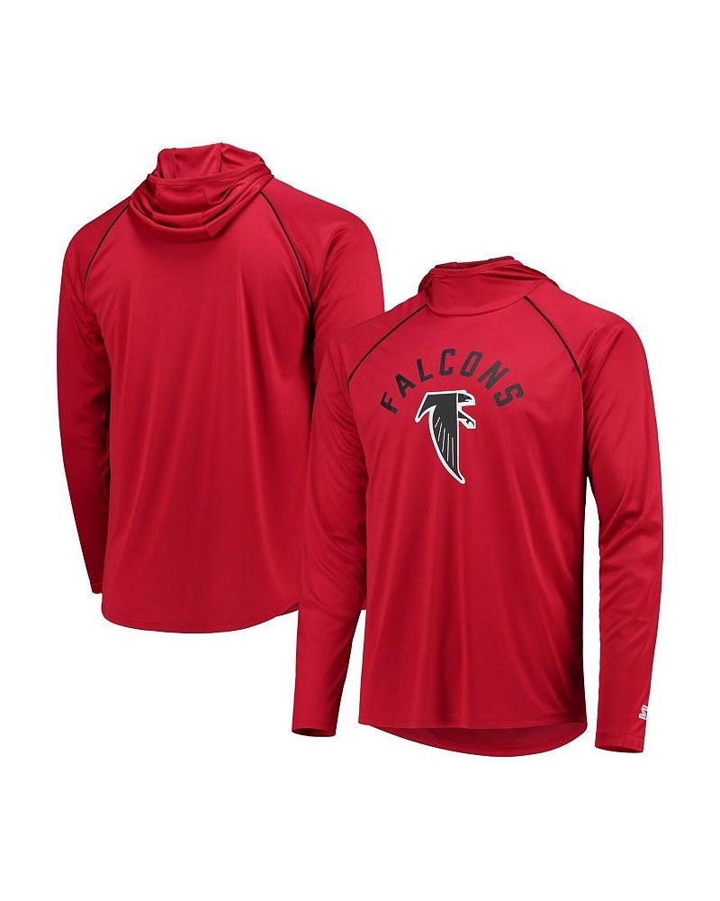 Men's Red Atlanta Falcons Throwback Raglan Hoodie Long Sleeve T-shirt $26.00 T-Shirts