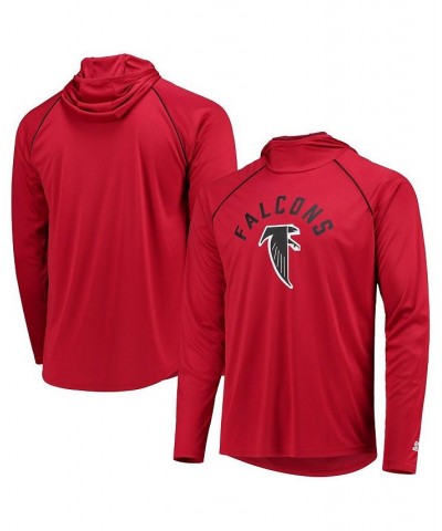 Men's Red Atlanta Falcons Throwback Raglan Hoodie Long Sleeve T-shirt $26.00 T-Shirts