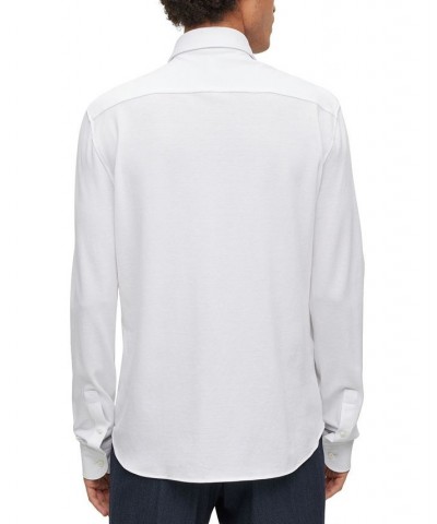 BOSS Men's Regular-Fit Pure-Cotton Jersey Shirt White $68.08 Shirts