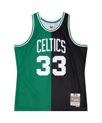 Men's Larry Bird Kelly Green, Black Boston Celtics Big and Tall Hardwood Classics 1985-86 Split Swingman Jersey $69.00 Jersey