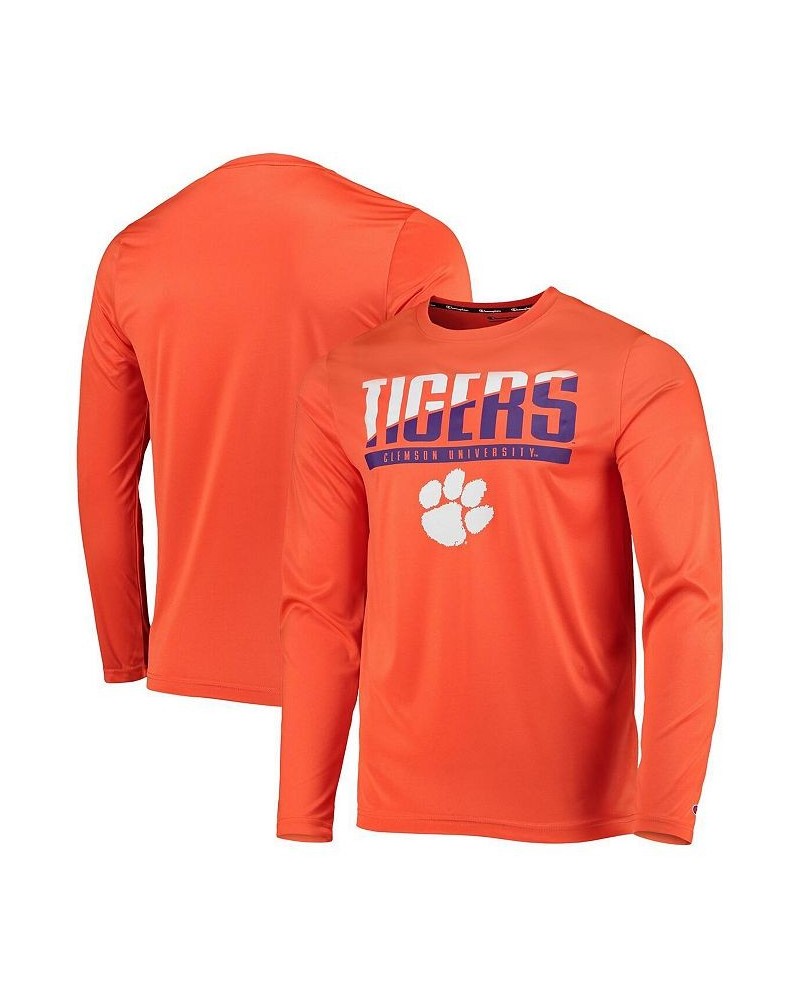 Men's Orange Clemson Tigers Wordmark Slash Long Sleeve T-shirt $24.74 T-Shirts