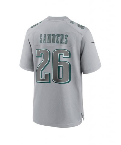 Men's Miles Sanders Gray Philadelphia Eagles Super Bowl LVII Patch Atmosphere Fashion Game Jersey $54.40 Jersey