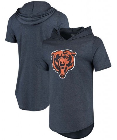 Men's Navy Chicago Bears Primary Logo Tri-Blend Hoodie T-shirt $30.59 T-Shirts