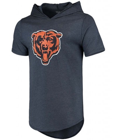 Men's Navy Chicago Bears Primary Logo Tri-Blend Hoodie T-shirt $30.59 T-Shirts