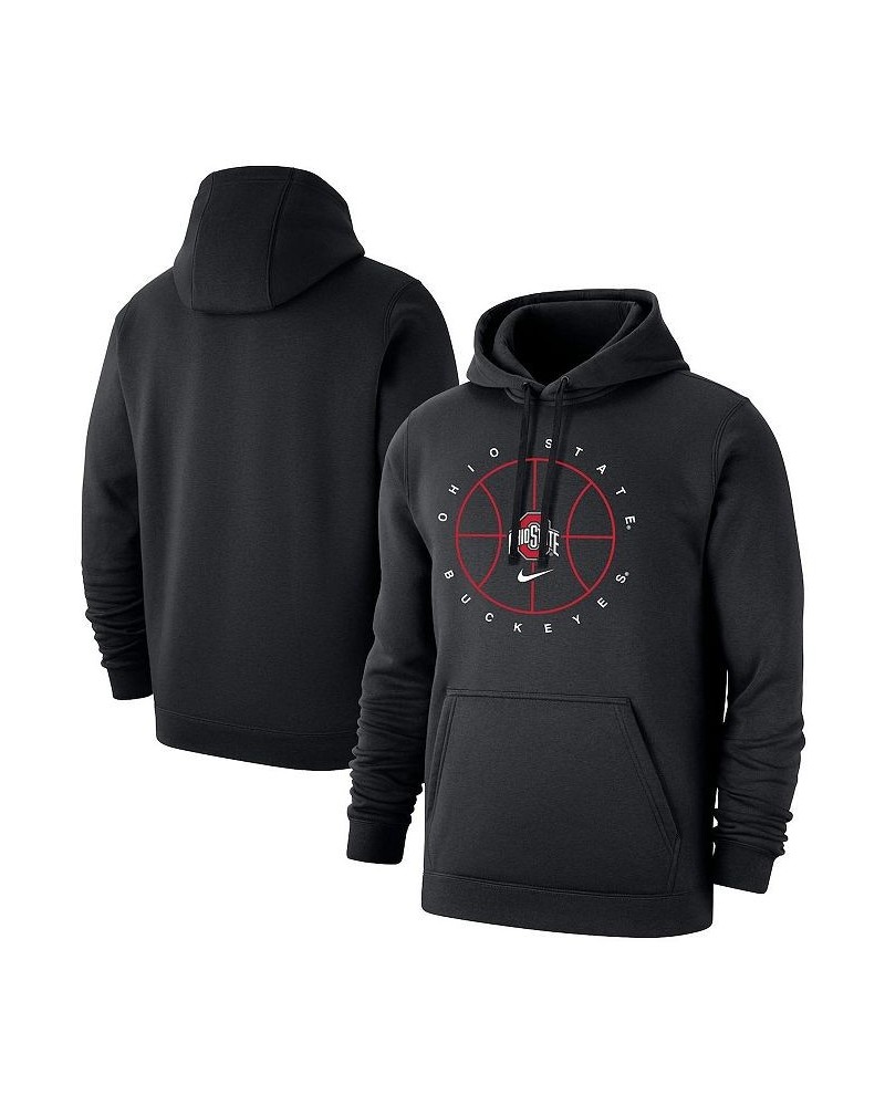 Men's Black Ohio State Buckeyes Basketball Icon Club Fleece Pullover Hoodie $42.50 Sweatshirt