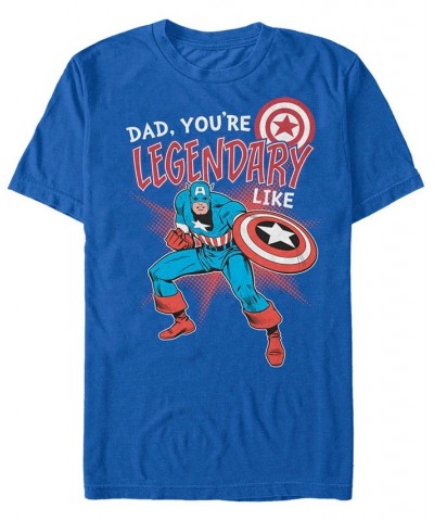 Marvel Men's Comic Collection Legendary Like Captain America Short Sleeve T-Shirt Blue $17.84 T-Shirts