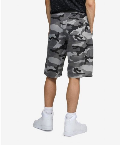 Men's Big and Tall Standardized Fleece Shorts Camo Gray $25.92 Shorts