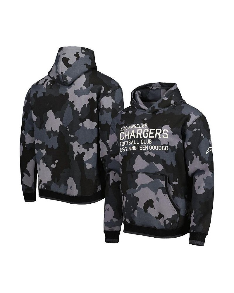 Men's Black Los Angeles Chargers Camo Pullover Hoodie $48.95 Sweatshirt