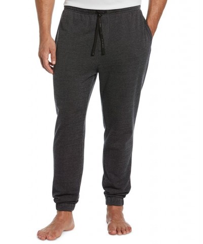 Men's Heathered Textured-Knit Fleece Pajama Joggers Gray $12.25 Pajama