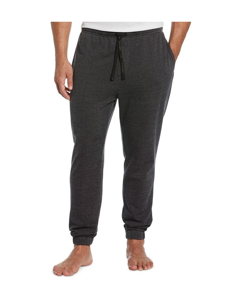 Men's Heathered Textured-Knit Fleece Pajama Joggers Gray $12.25 Pajama