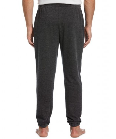 Men's Heathered Textured-Knit Fleece Pajama Joggers Gray $12.25 Pajama