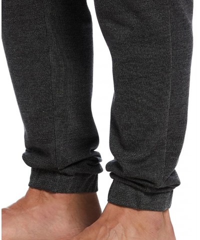 Men's Heathered Textured-Knit Fleece Pajama Joggers Gray $12.25 Pajama