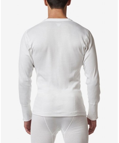 Men's Premium Cotton Rib Thermal Long Sleeve Undershirt White $31.61 Undershirt