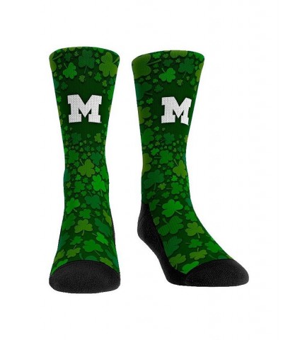 Men's and Women's Socks Michigan Wolverines St. Patrick's Day Shamrock Crew Socks $13.20 Socks