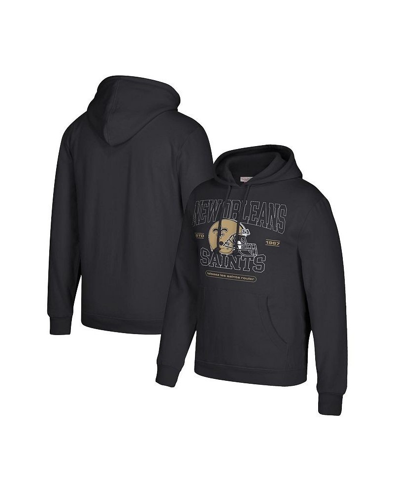 Men's Black New Orleans Saints Classic Helmet Pullover Hoodie $32.00 Sweatshirt