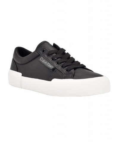 Women's Chanse Casual Lace Up Platform Sneakers Black $45.54 Shoes