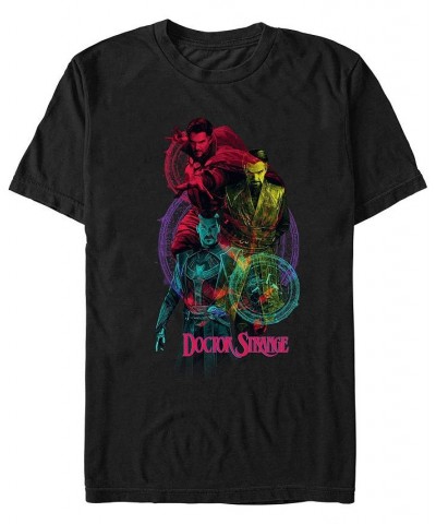 Men's Likeness Doctor Strange Movie 2 Three Stranges Short Sleeve T-shirt Black $19.94 T-Shirts