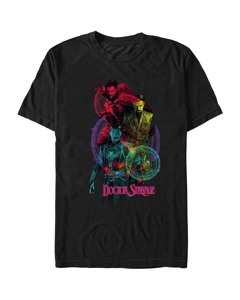 Men's Likeness Doctor Strange Movie 2 Three Stranges Short Sleeve T-shirt Black $19.94 T-Shirts