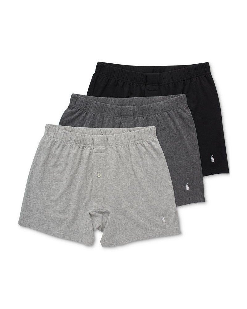 Men's 3-pack Classic Stretch Knit Boxers Polo Black Assorted $28.60 Underwear