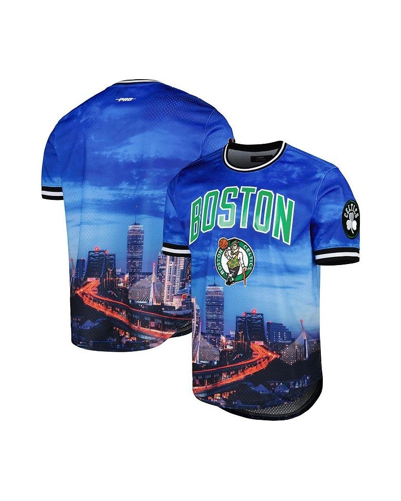 Men's Boston Celtics Cityscape Stacked Logo T-shirt $49.49 T-Shirts