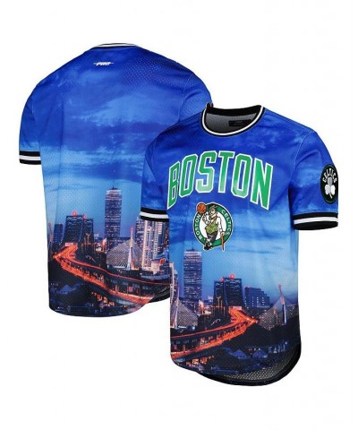 Men's Boston Celtics Cityscape Stacked Logo T-shirt $49.49 T-Shirts