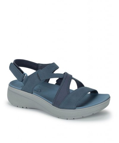 Women's Temira Wedge Sandal Blue $51.30 Shoes