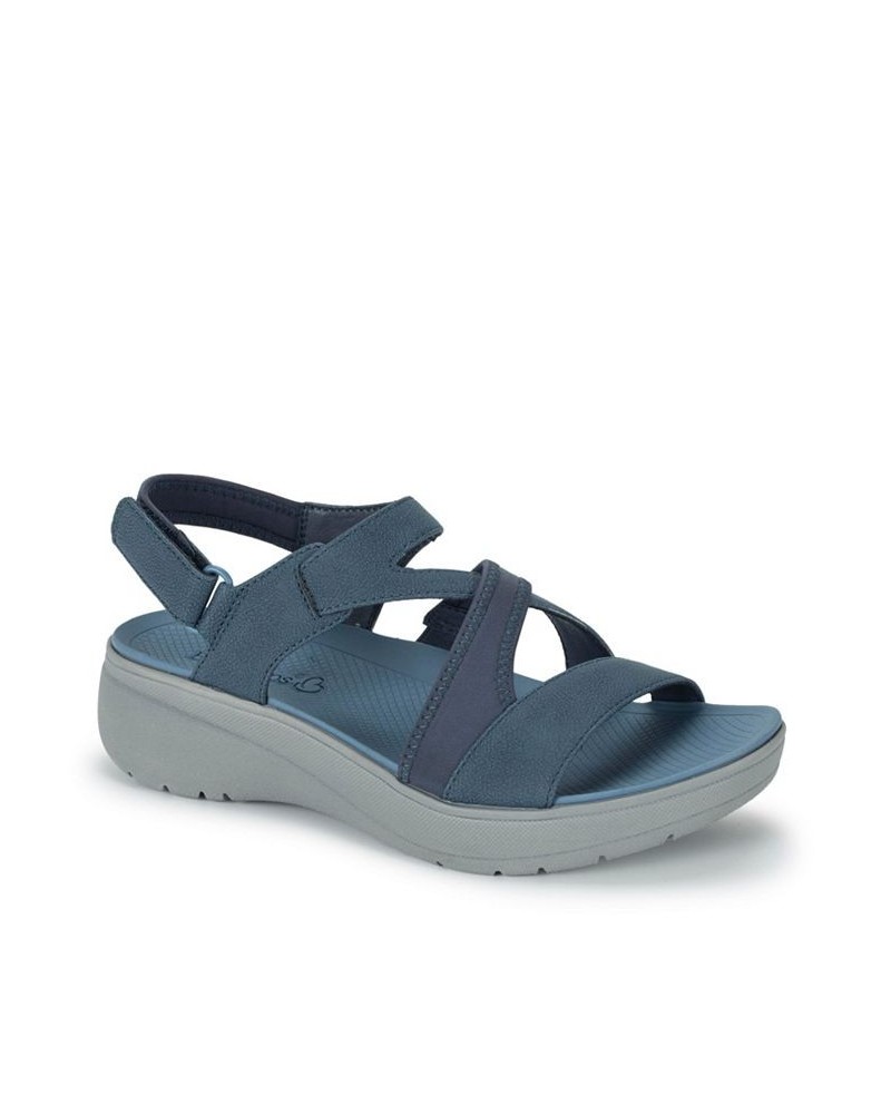 Women's Temira Wedge Sandal Blue $51.30 Shoes