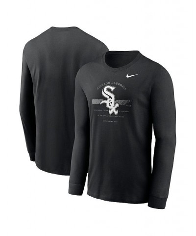 Men's Black Chicago White Sox Over Arch Performance Long Sleeve T-shirt $23.00 T-Shirts