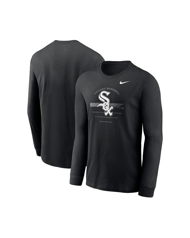 Men's Black Chicago White Sox Over Arch Performance Long Sleeve T-shirt $23.00 T-Shirts