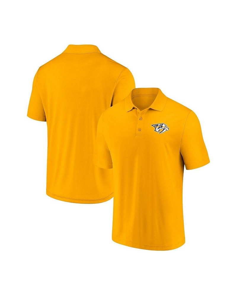 Men's Branded Gold Nashville Predators Winning Streak Polo Shirt $23.97 Polo Shirts