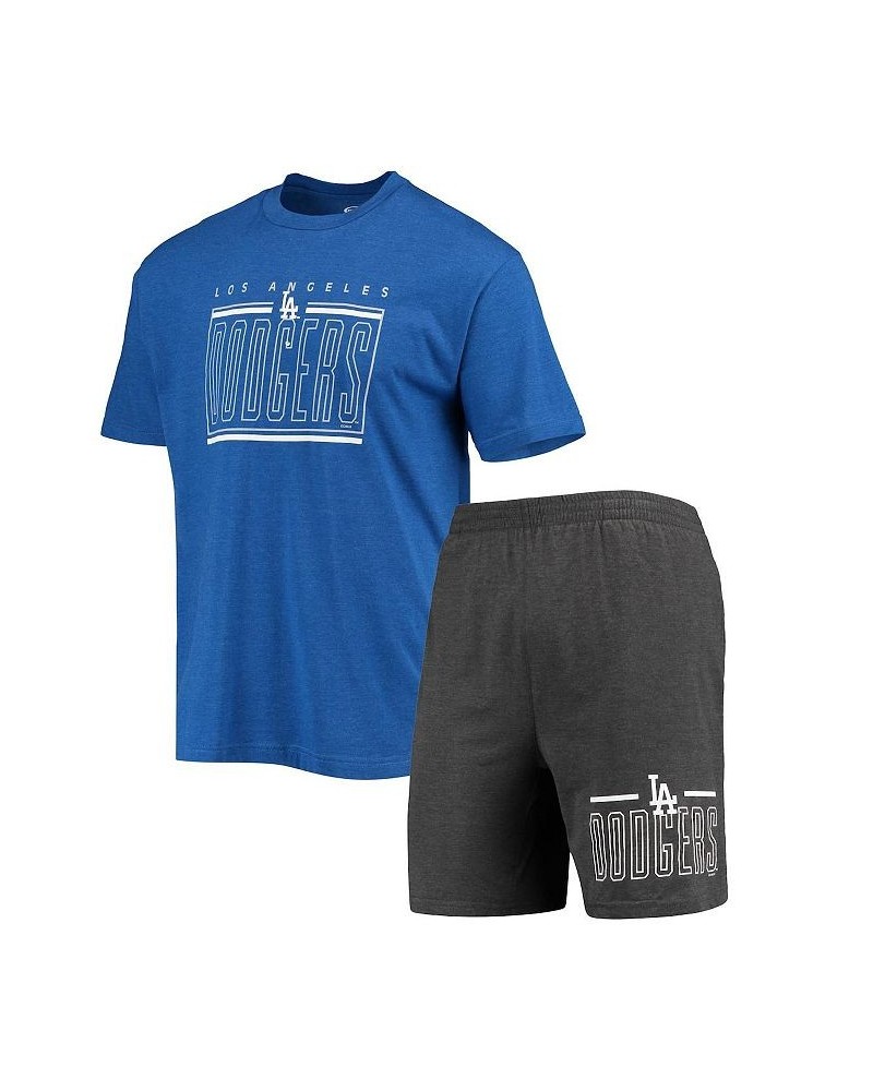 Men's Charcoal, Royal Los Angeles Dodgers Meter T-shirt and Shorts Sleep Set $32.34 Pajama