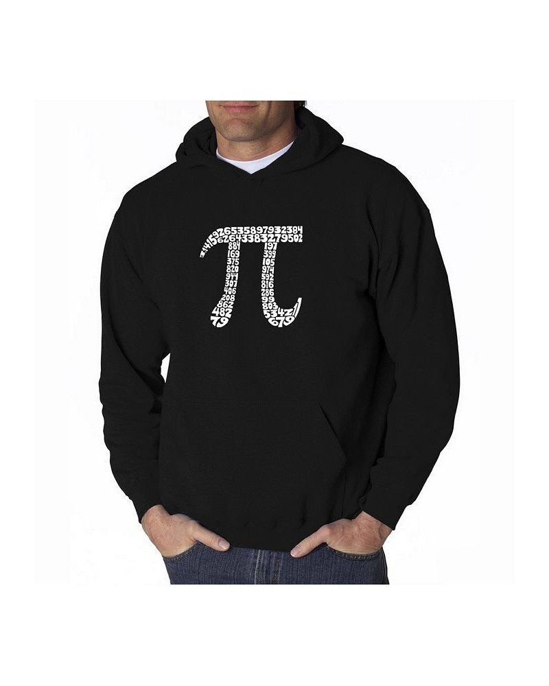 Men's Word Art Hooded Sweatshirt - 100 Digits of Pi Black $34.79 Sweatshirt