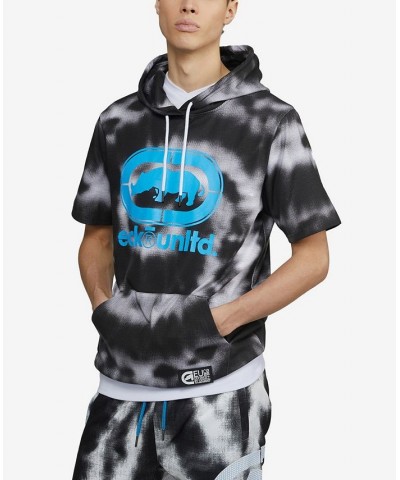 Men's Short Sleeve Star Burst Hoodie Gray $31.90 Sweatshirt