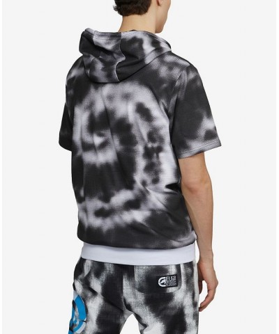 Men's Short Sleeve Star Burst Hoodie Gray $31.90 Sweatshirt