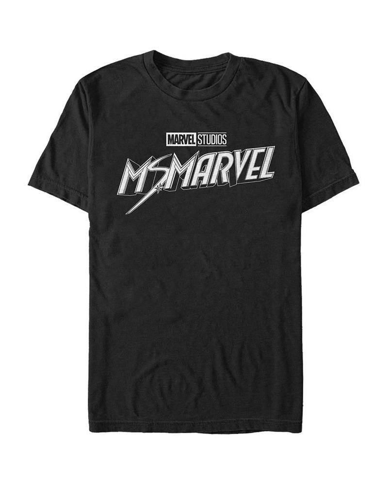 Men's Marvel Film Ms Marvel Short Sleeve T-shirt Black $17.50 T-Shirts