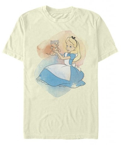 Men's Alice in Wonderland Watercolor Short Sleeve T-shirt Yellow $17.50 T-Shirts