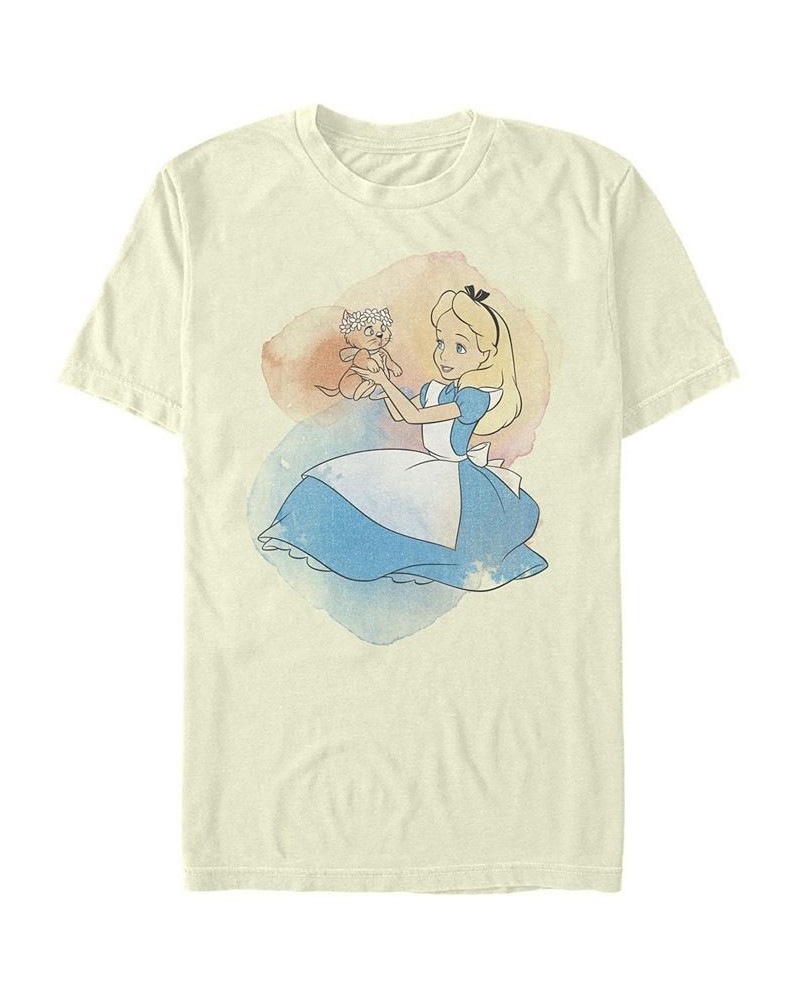 Men's Alice in Wonderland Watercolor Short Sleeve T-shirt Yellow $17.50 T-Shirts