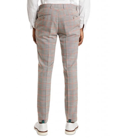 Men's Slim-Fit Plaid Suit Pants Pink $34.08 Suits