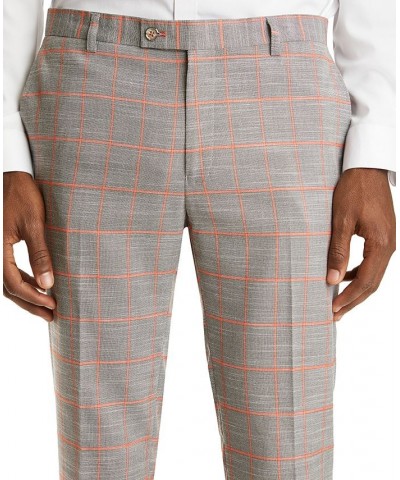 Men's Slim-Fit Plaid Suit Pants Pink $34.08 Suits