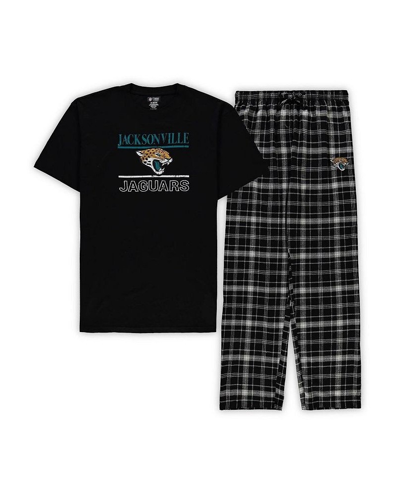 Men's Black, Charcoal Jacksonville Jaguars Big and Tall Lodge T-shirt and Pants Sleep Set $34.44 Pajama