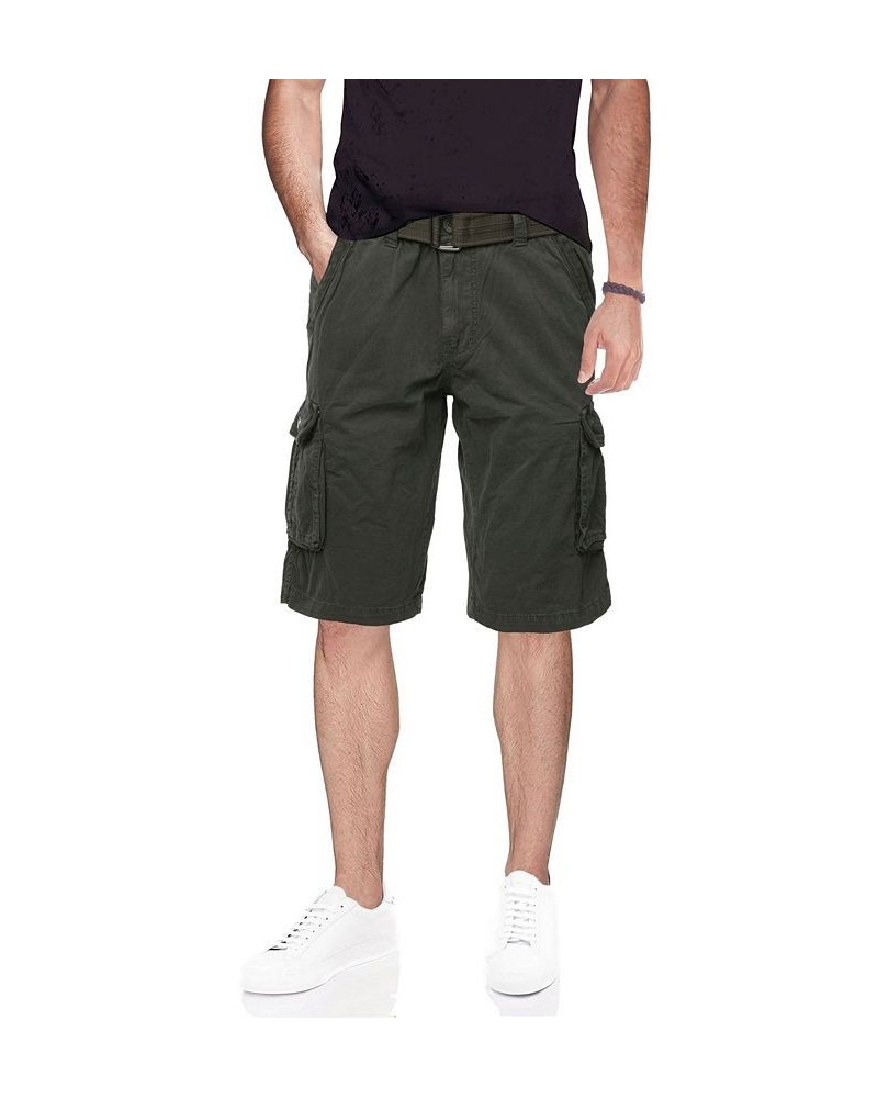 Men's Belted Twill Tape Cargo Shorts Charcoal $25.58 Shorts