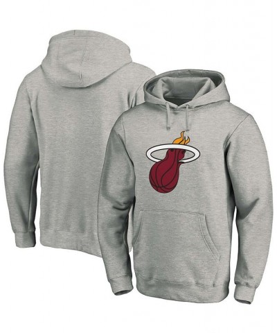 Men's Heathered Gray Miami Heat Team Primary Logo Pullover Hoodie $23.10 Sweatshirt