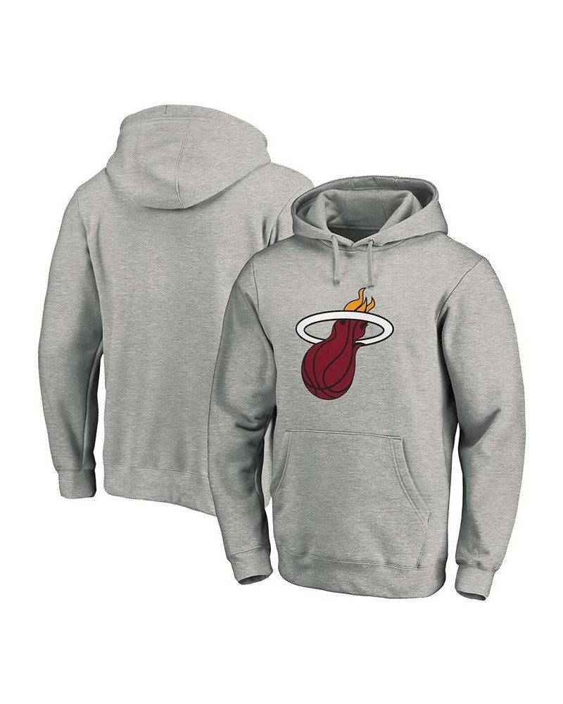 Men's Heathered Gray Miami Heat Team Primary Logo Pullover Hoodie $23.10 Sweatshirt