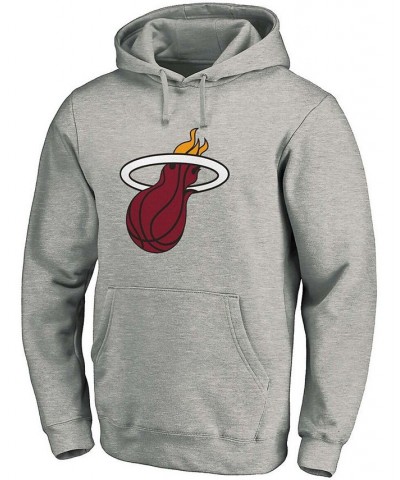 Men's Heathered Gray Miami Heat Team Primary Logo Pullover Hoodie $23.10 Sweatshirt