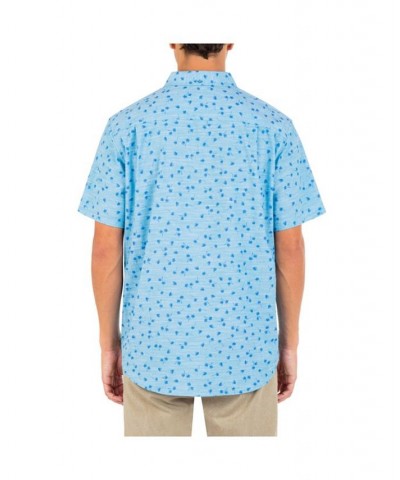 Men's One and Only Stretch Short Sleeves Shirt Blue $31.85 Shirts