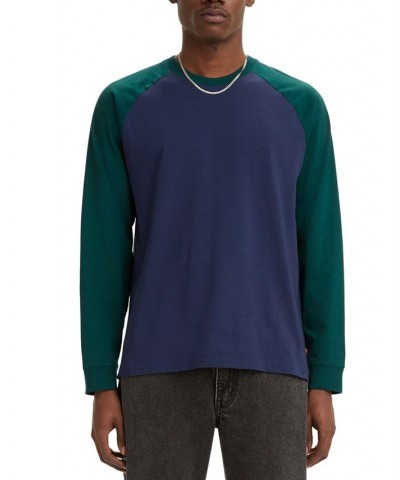 Men's Raglan Relaxed Fit Crewneck Long Sleeve T-Shirt PD03 $17.52 T-Shirts