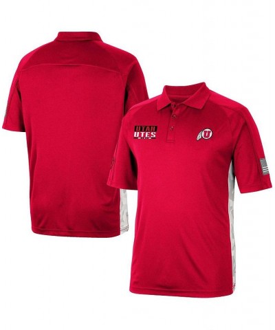 Men's Red Utah Utes OHT Military-Inspired Appreciation Snow Camo Polo Shirt $28.20 Polo Shirts