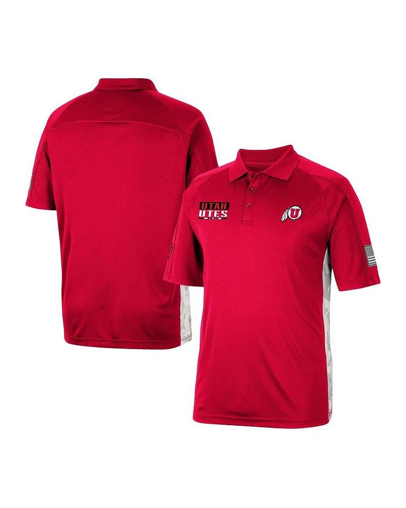 Men's Red Utah Utes OHT Military-Inspired Appreciation Snow Camo Polo Shirt $28.20 Polo Shirts