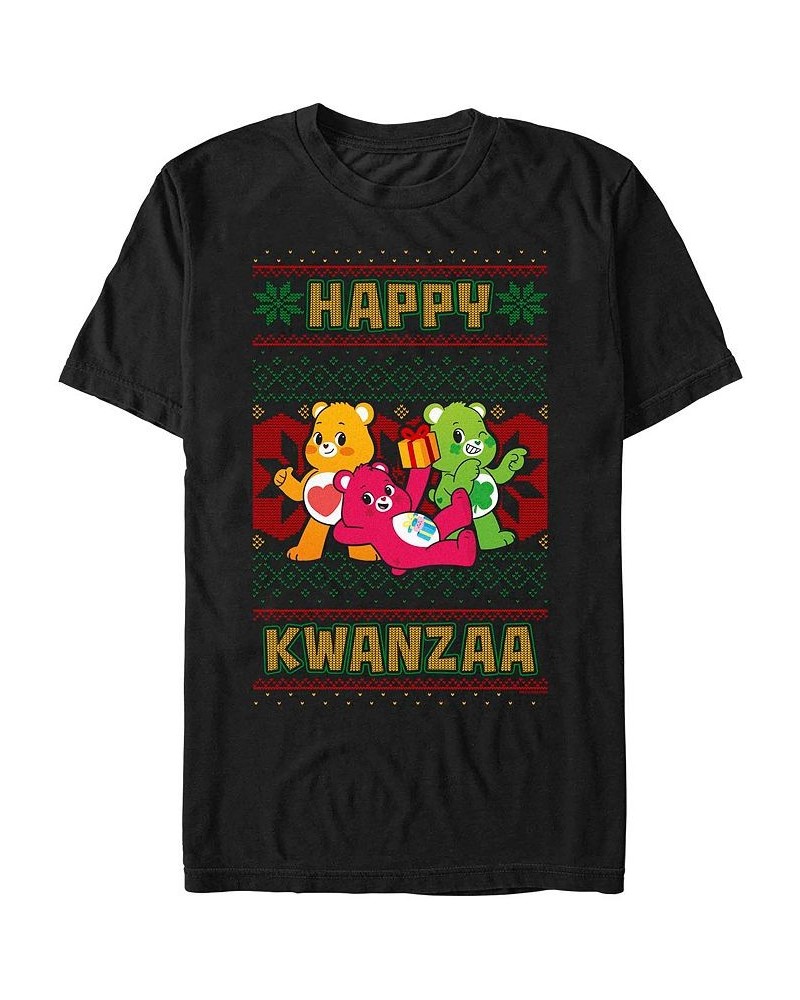 Men's Care Bears Kwanzaa Short Sleeves T-shirt Black $19.59 T-Shirts