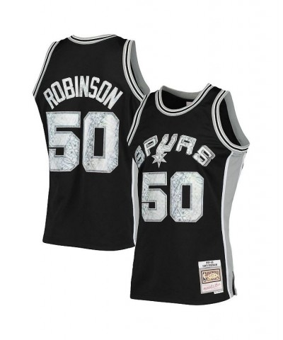 Men's David Robinson Black San Antonio Spurs 1998-99 Hardwood Classics 75th Anniversary Diamond Swingman Jersey $81.90 Jersey